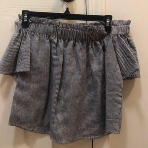 Off the shoulder striped crop top